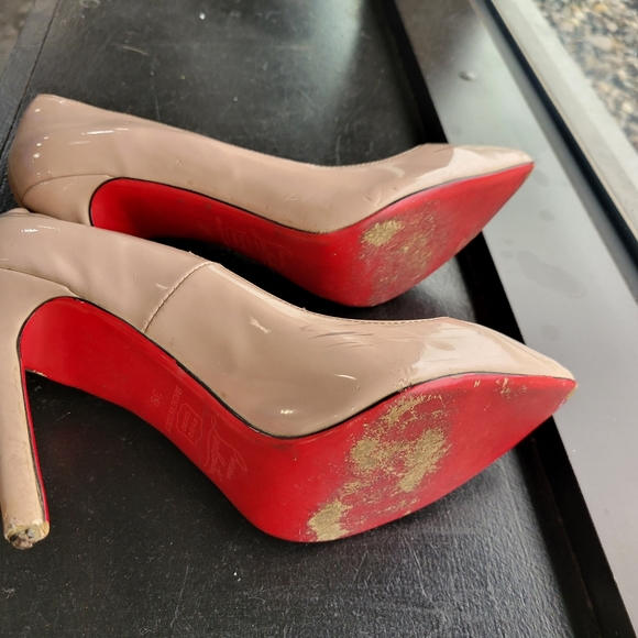 Christian Louboutin Lady Peep  Platform Nude  Pump Shoe Size 39 US 8.5 - Picture 7 of 10